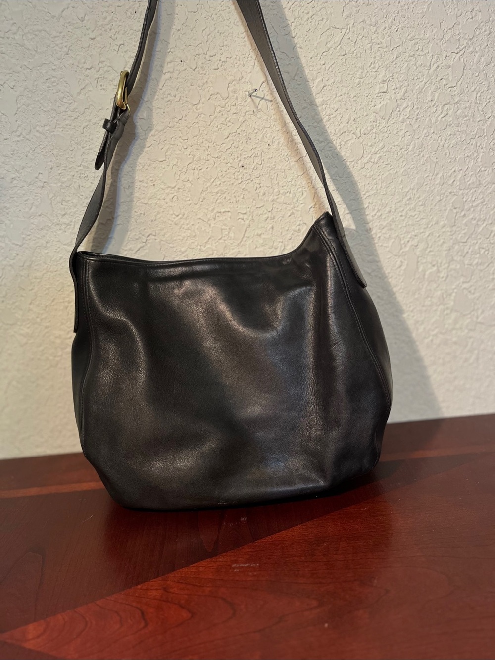 Vintage Coach 70’s #4161 Black  Leather Shoulder Bag